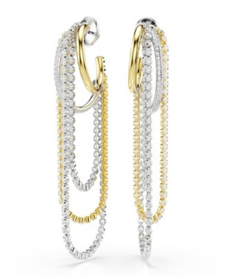 Gold-Tone and Sterling Silver-Plated White Crystals Earrings