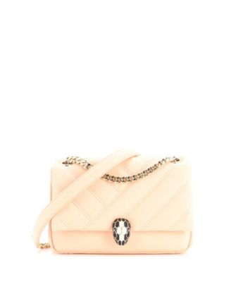 Small Serpenti Cabochon Shoulder Bag Diagonal Quilted Leather