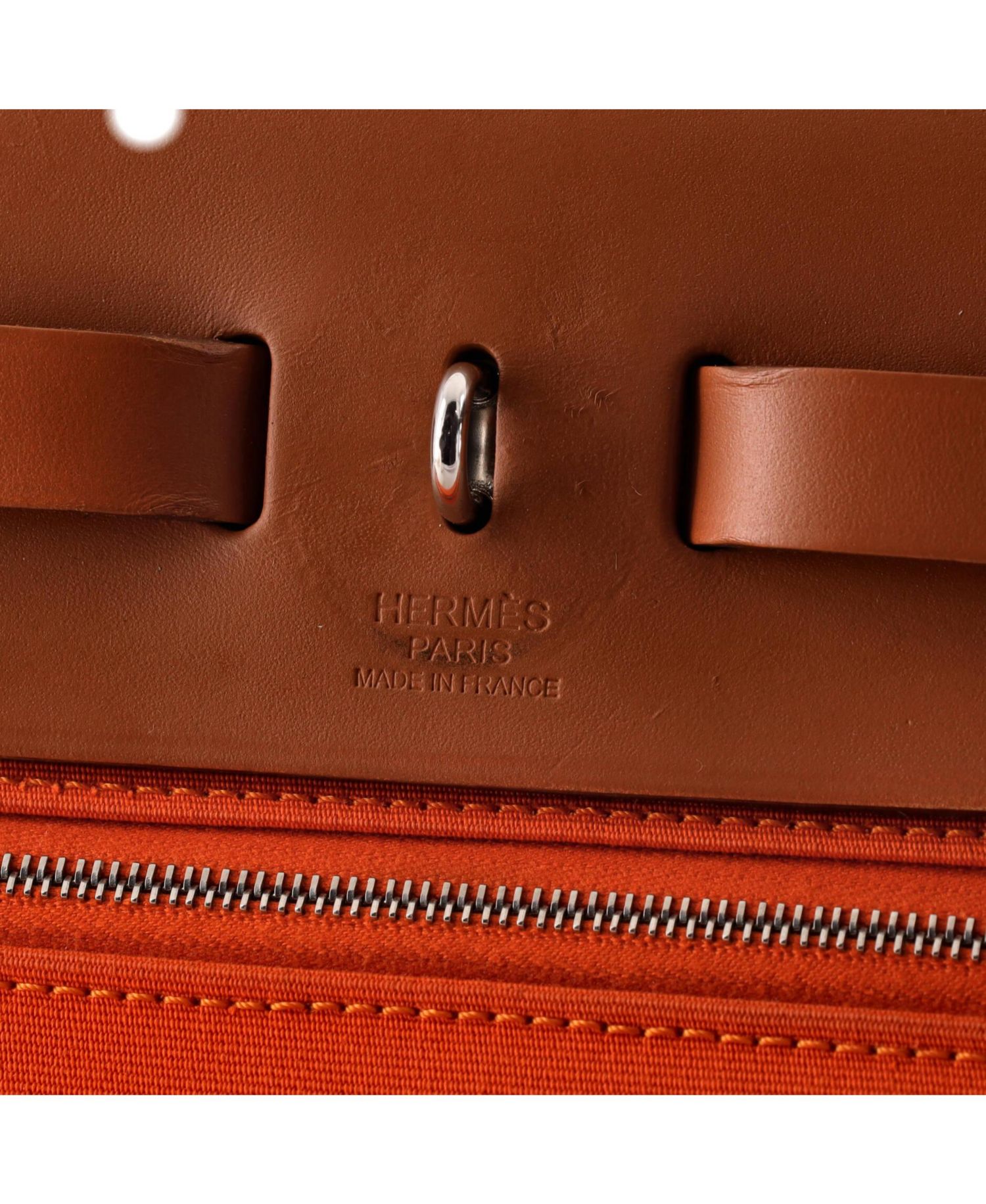 Pre-Owned Hermes 31 Herbag Zip Leather and Toile