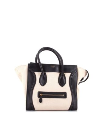 Mini Luggage Bag Canvas and Leather