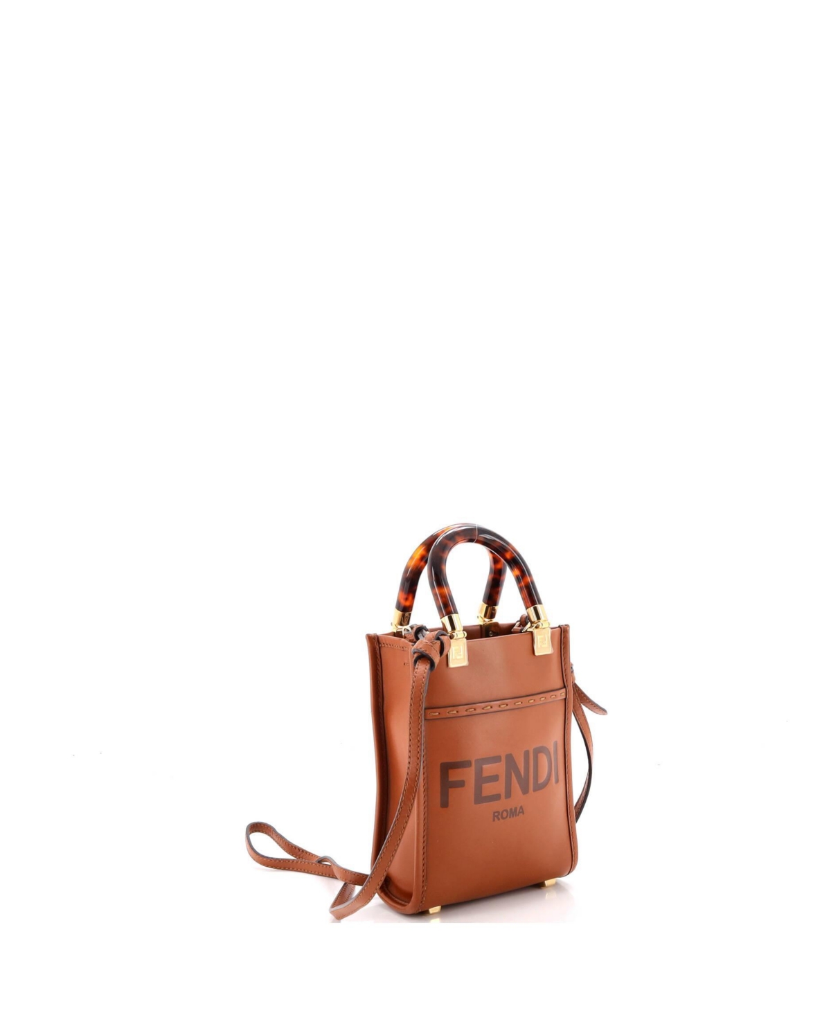 Pre-Owned Fendi Mini Sunshine Shopper Tote Leather