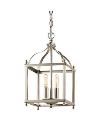 Larkin 8" Wide 2-Light Brushed Nickel Open Cage Mini Pendant