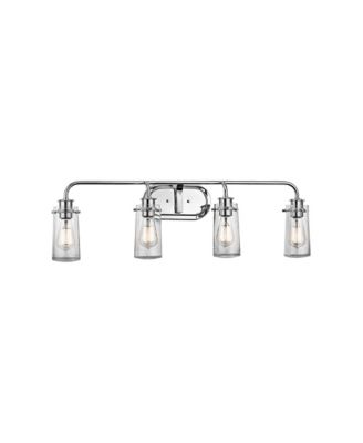 Braelyn 4-Light 34 1/4"W Seedy Glass Bath Light
