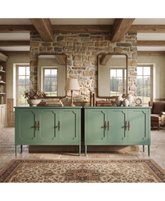 2 Set of 59 in Buffet Sideboard Cabinet with Storage and Adjustable Shelves, Vintage Coffee Bar Cabinet with 4 Doors for Kitchen Dining Room Hallway