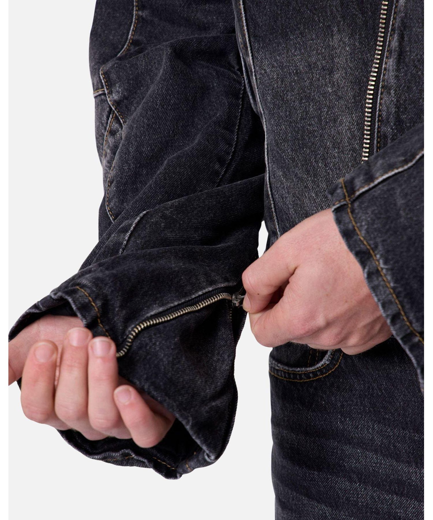 Men's Panelled Moto Denim Jacket