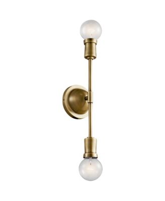 Armstrong 16 3/4" High Natural Brass 2-Light Wall Sconce