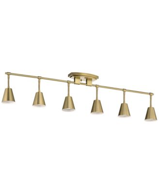 Sylvia 45" Wide 6-Light Brushed Brass Track Ceiling Light