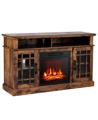 48'' TV Stand Console Cabinet with Fireplace Entertainment Center for Living Room