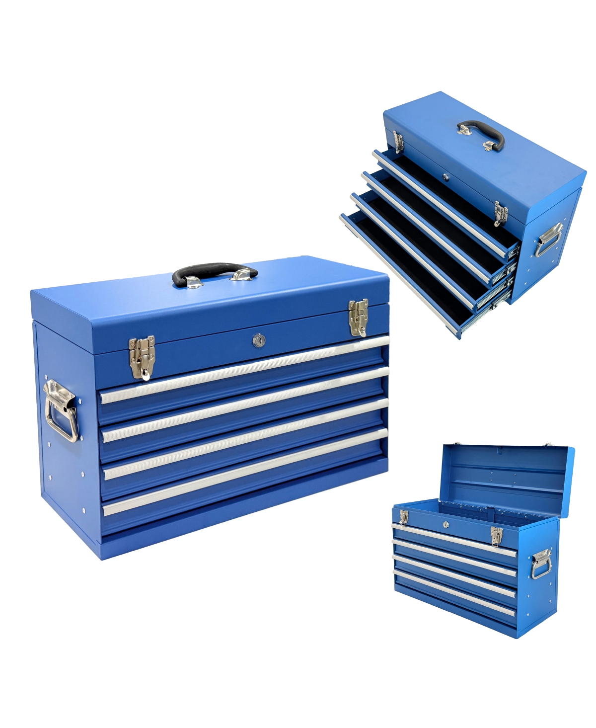 Streamdale Furniture 21-Inch Heavy Duty 4-Drawer Portable Metal Tool Box with Ball Bearing Slides