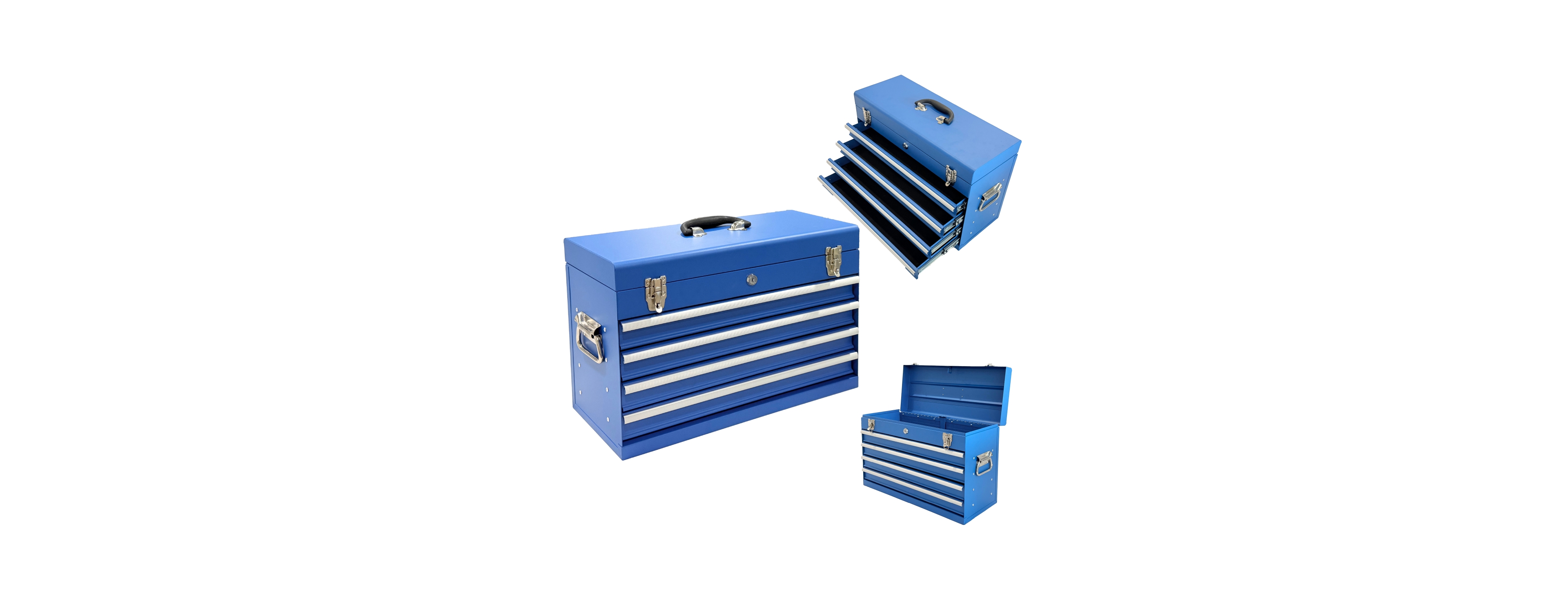Streamdale Furniture 21-Inch Heavy Duty 4-Drawer Portable Metal Tool Box with Ball Bearing Slides