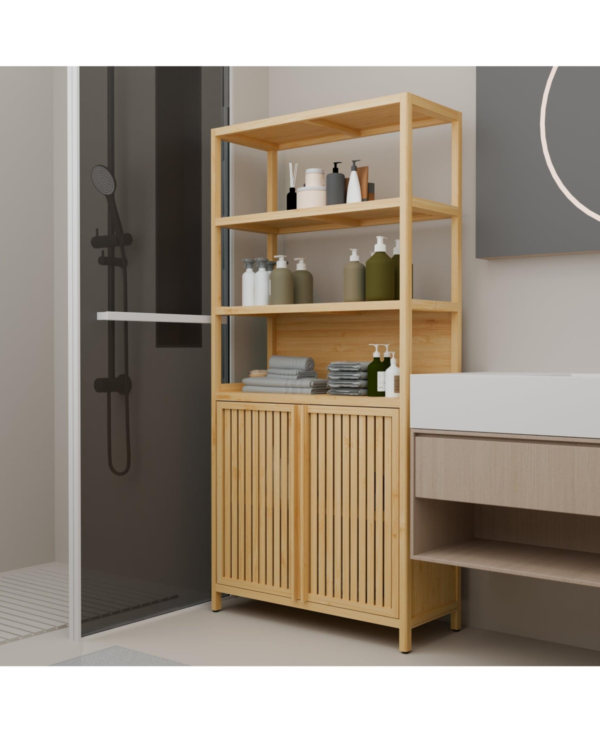 Boyel Living 64-Inch Tall Double Doors High Capacity Storage Rack