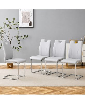   PU Dining Chairs with Legs, Set of 4
