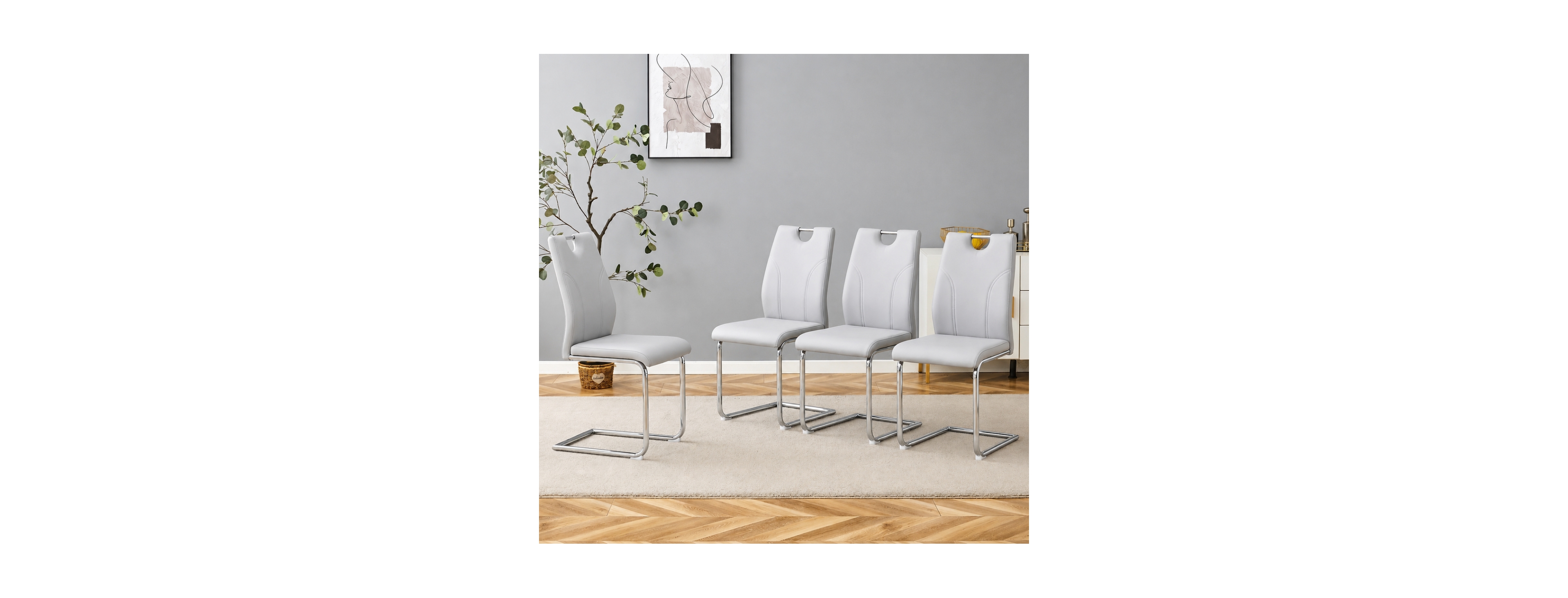 Streamdale Furniture Pu Dining Chairs with Legs, Set of 4