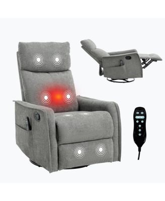 Fabric Rocker Recliner Chair with Heat and Massage
