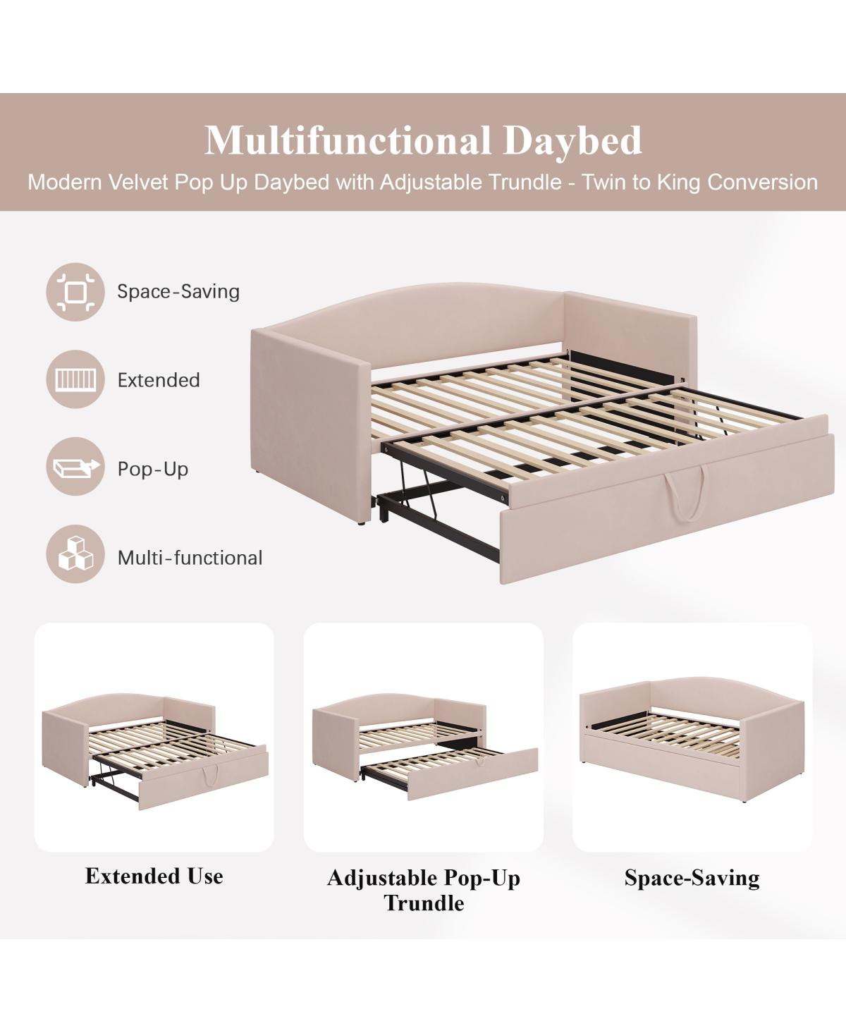 Streamdale Furniture Twin Daybed with Pop-Up Trundle