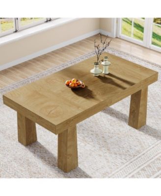 63 Inch Dining Table for 4-6 People, Modern Rectangular Kitchen Table with Heavy Duty Tapered Legs