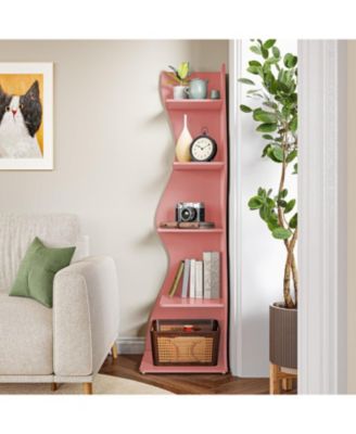 5-Tier Corner Bookshelf for Small Space