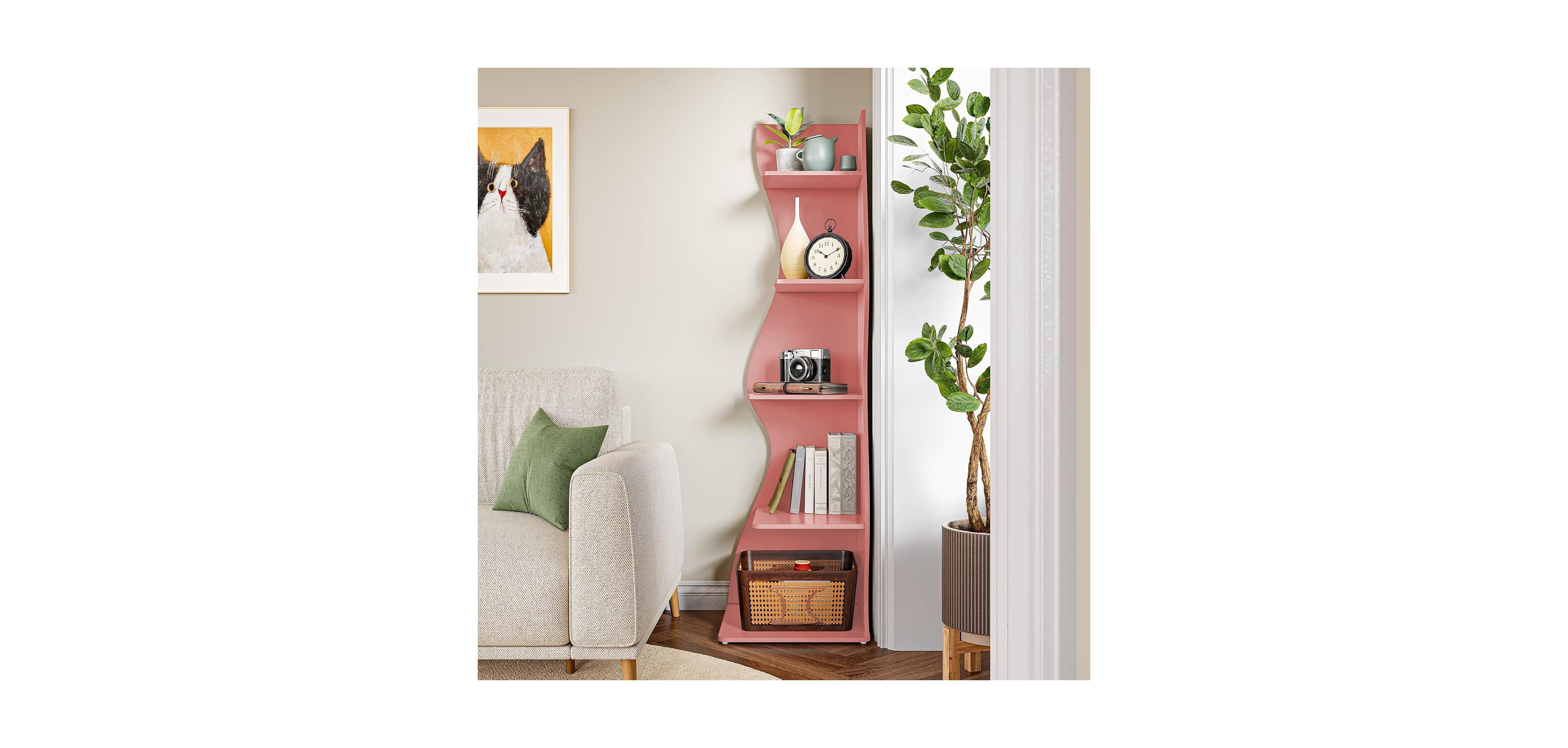 Tribesigns 5-Tier Corner Bookshelf for Small Space