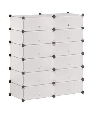 Interlocking Shoe Organizer with 12 Compartments