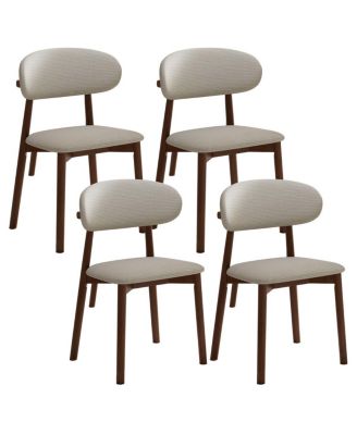  Solid Wood Chenille Dining Chairs, Set of 4