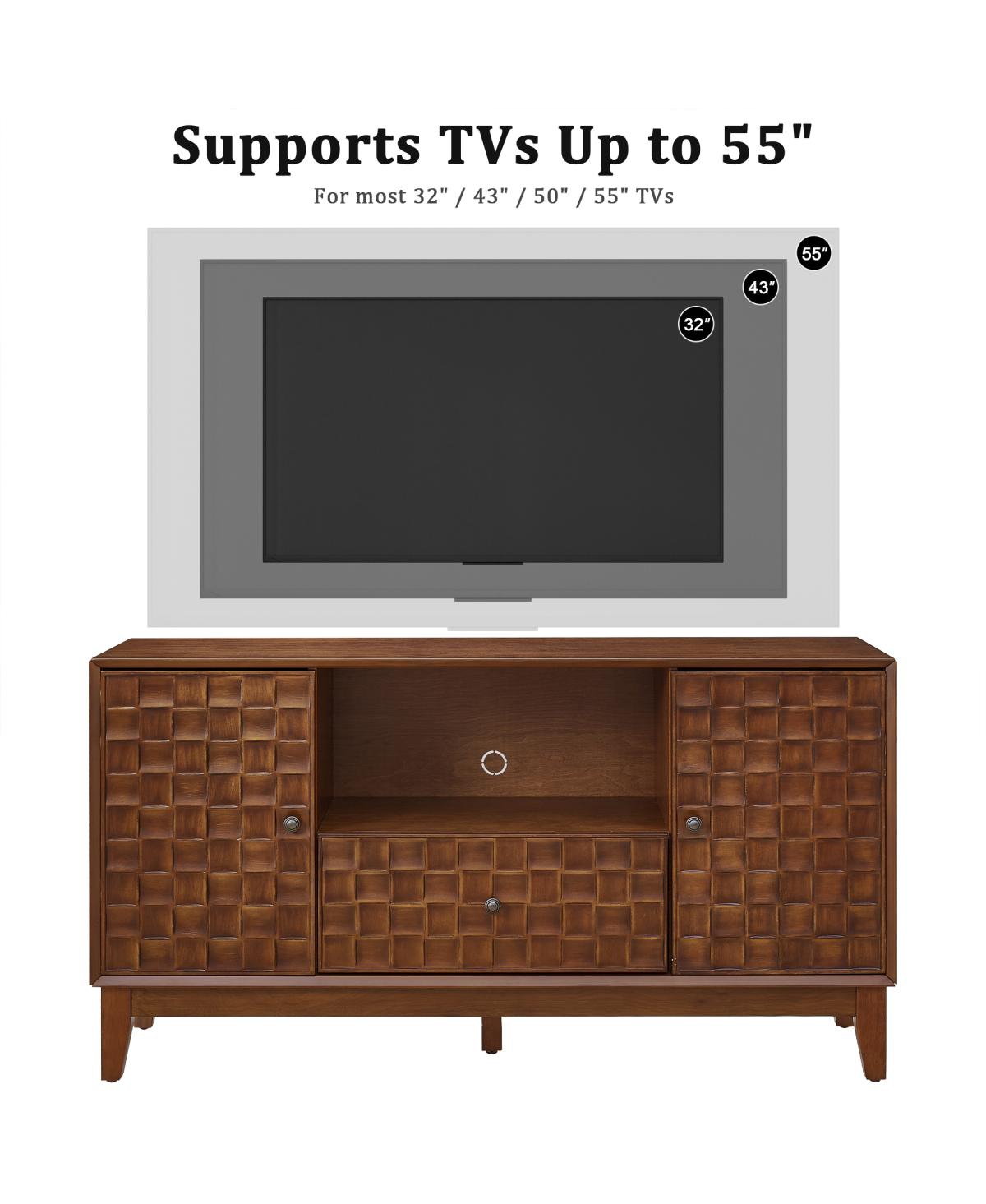 Streamdale Furniture Mid-Century Tv Stand for TVs Up to 55" with Storage Cabinet