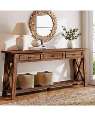 70.87" Console Table with 3 Drawers and Shelf