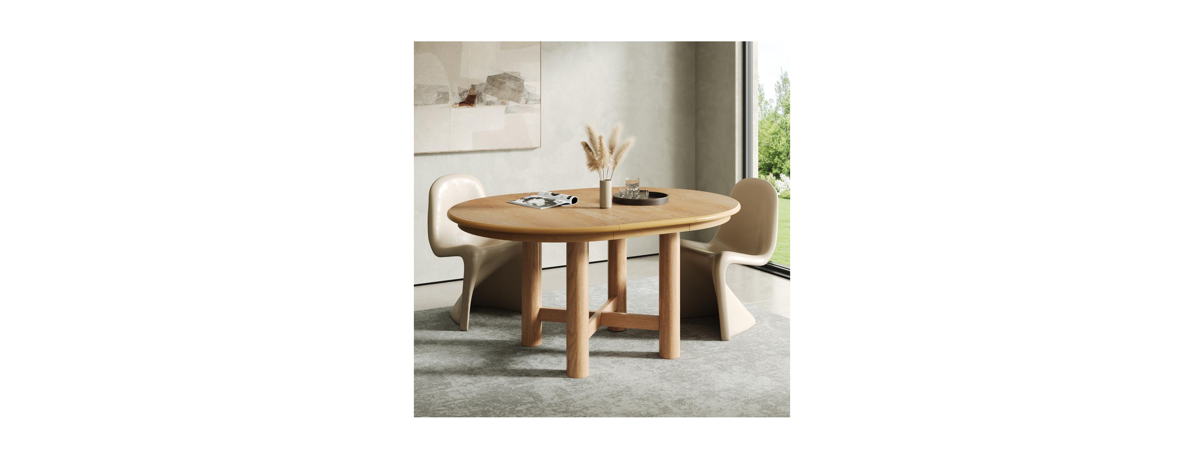 Streamdale Furniture Wood Extendable Oval Dining Table, Seats 4-6