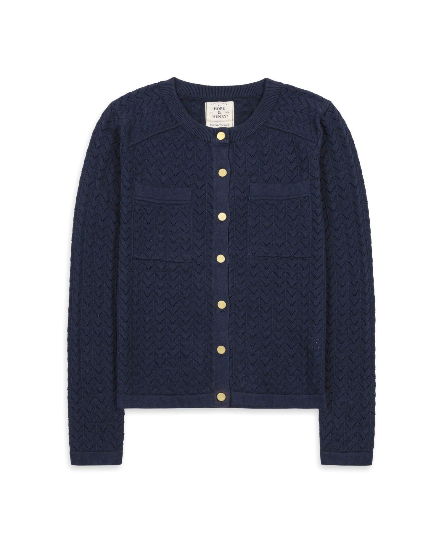 Women's Organic Cotton Pointelle Cardigan