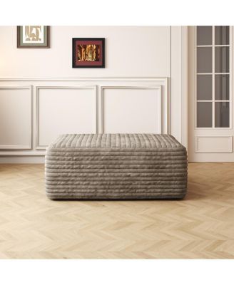 37.40"Sofa ottoman ,No Assembly Required,Camel(Plush Corduroy Fabric)