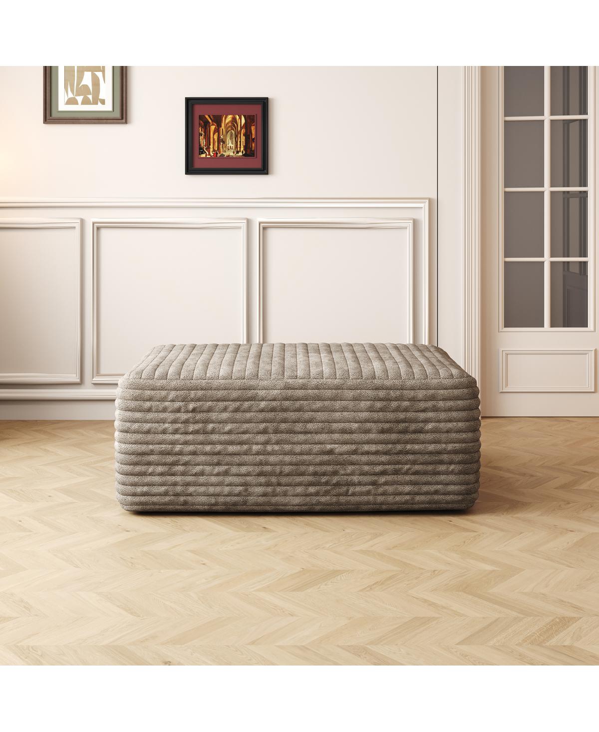 Streamdale Furniture 37.40"Sofa ottoman ,No Assembly Required,Camel(Plush Corduroy Fabric)