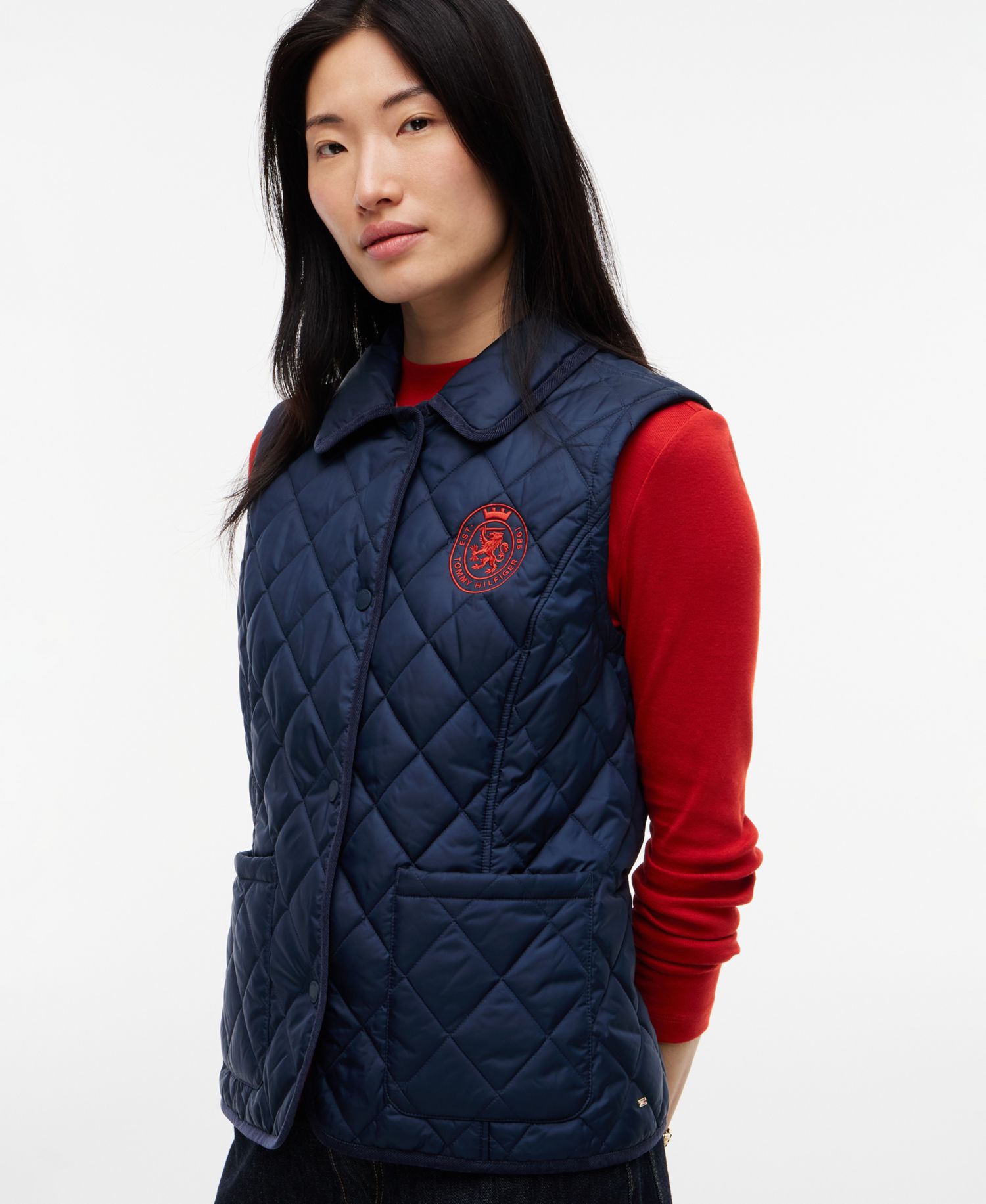 Women's Quilted Club Collar Vest