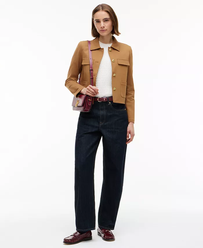 Women's Ponte Knit Band Collar Jacket - thumbnail 2