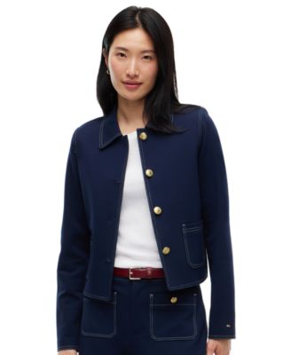 Women's Ponte-Knit Top Stitch Detail Jacket