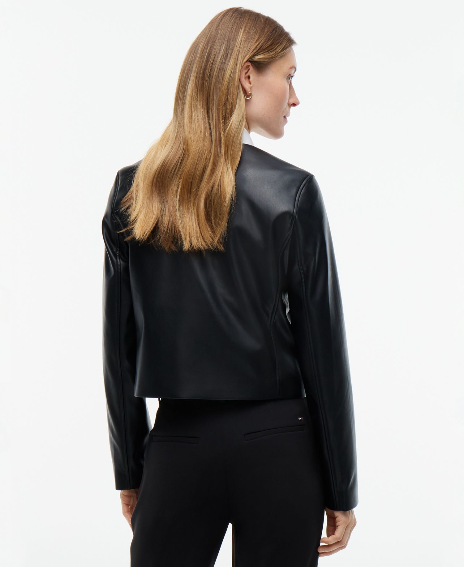 Women's Faux Leather Long-Sleeve Jacket