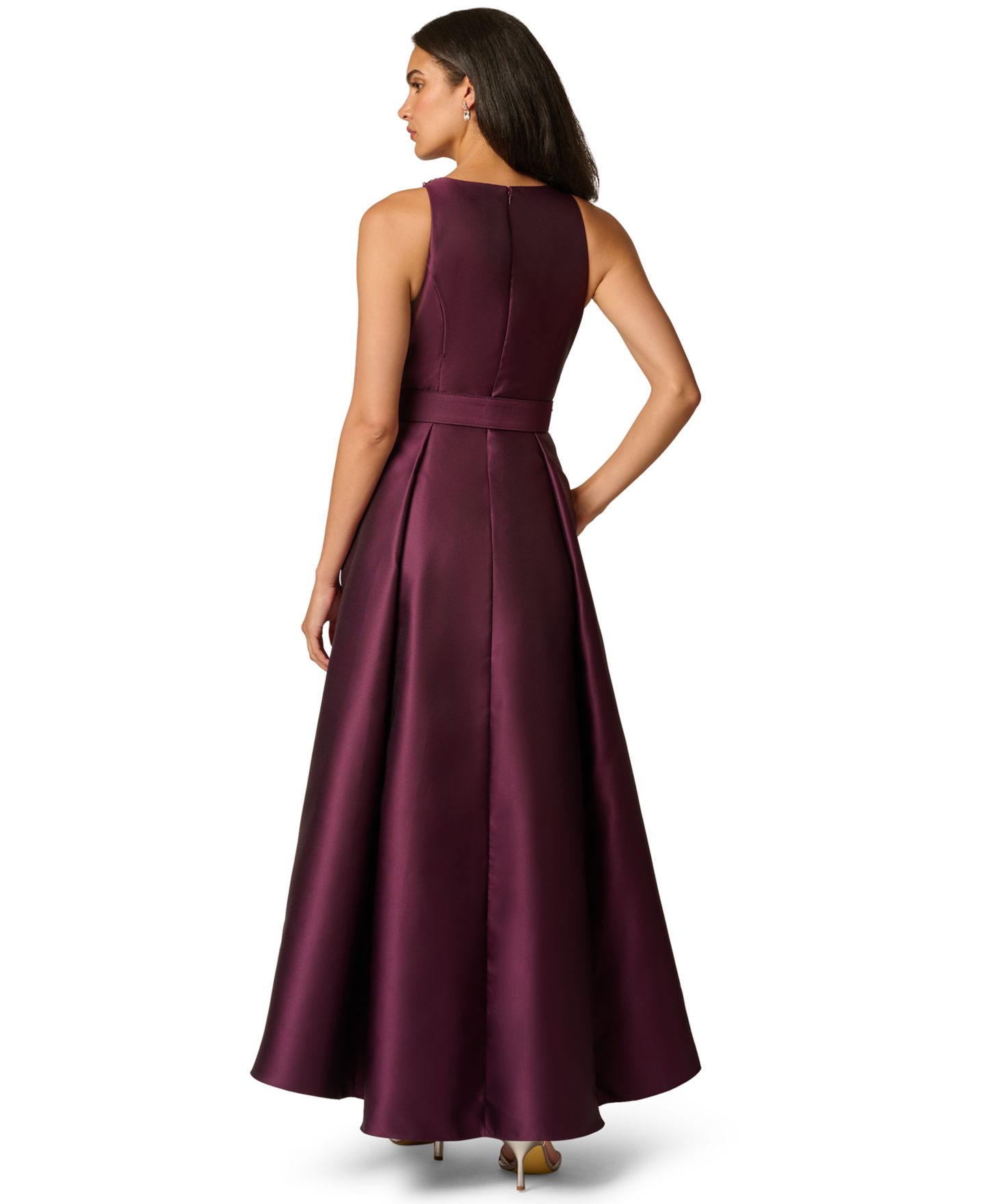 Женское платье Adrianna Papell Petite Pino Noir High-Low Beaded Gown, цвет: Чёрный — фото 5