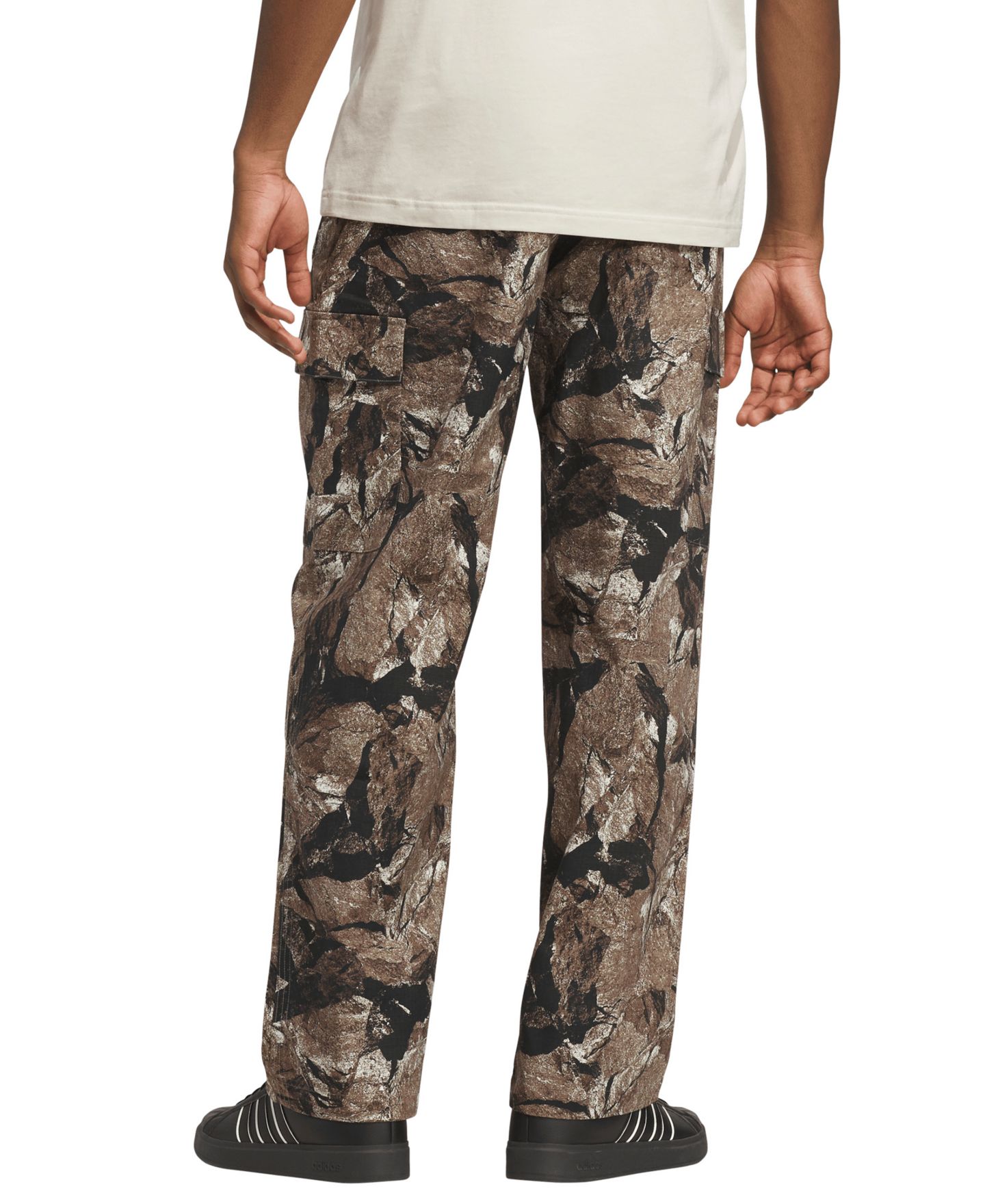 Мужские брюки adidas Rock Camo Ripstop Cargo, цвет: Чёрный — фото 3