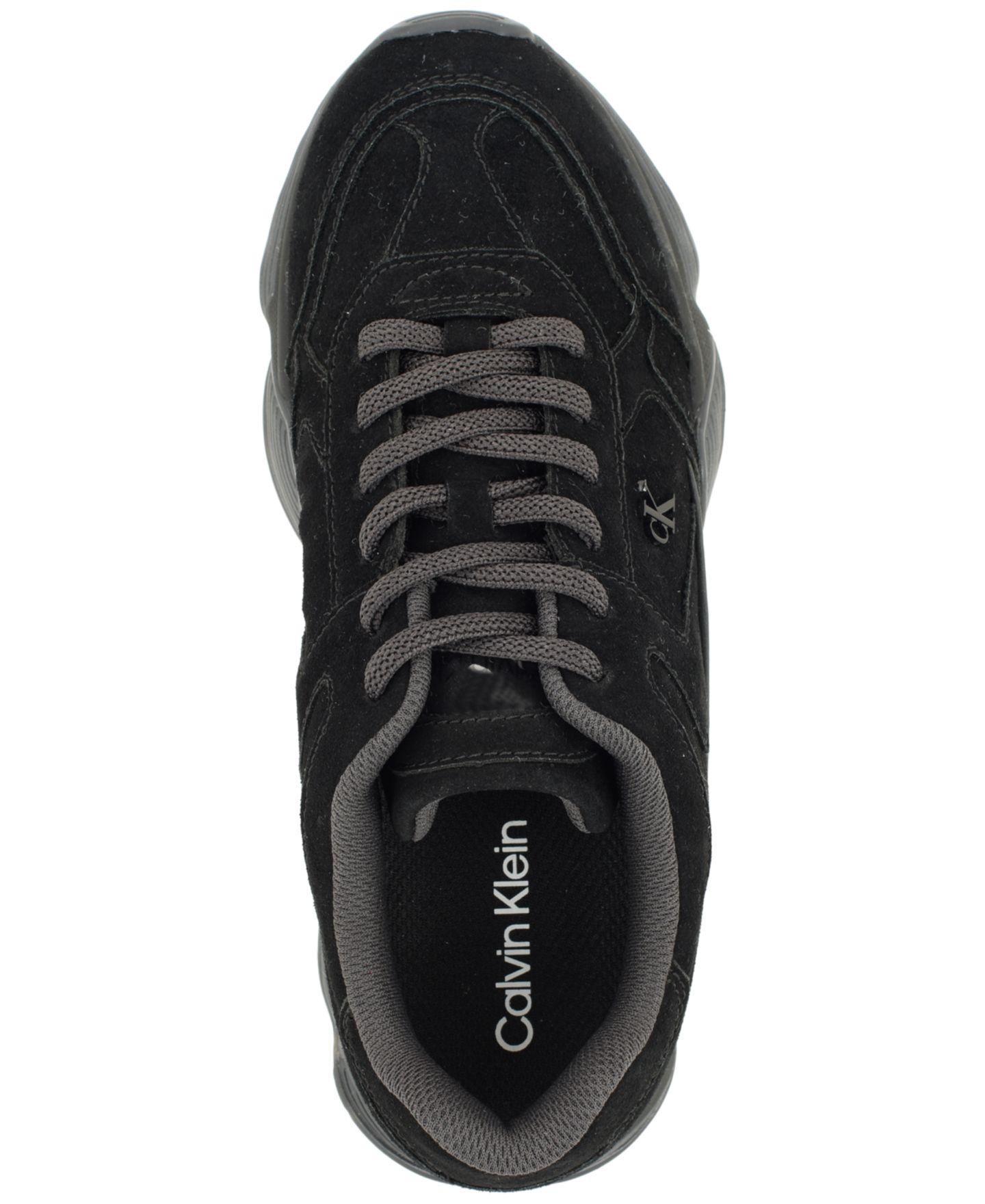 Женские кроссовки Calvin Klein Renni Lace-Up, цвет: Чёрный устричный замшевый — фото 4