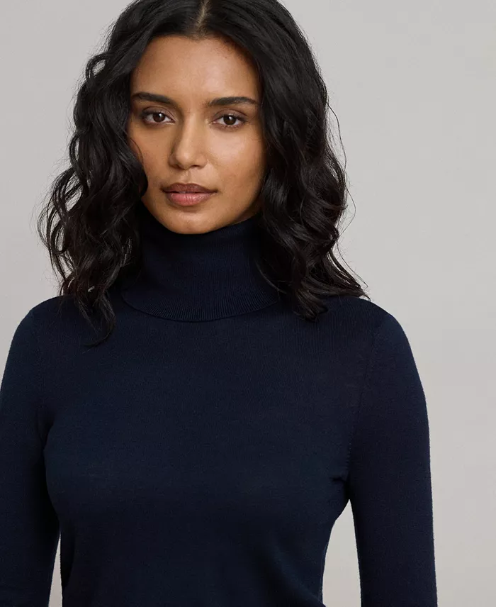 Women's Modal-Silk Blend Slim-Fit Turtleneck Sweater - thumbnail 4