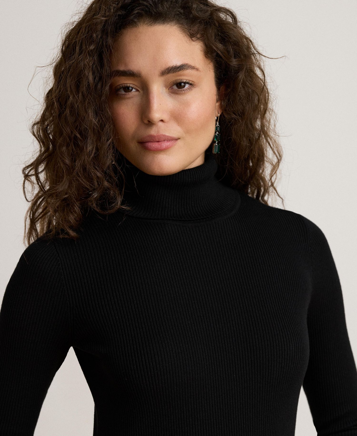 Petite Ribbed Slim-Fit Cotton-Blend Turtleneck Sweater