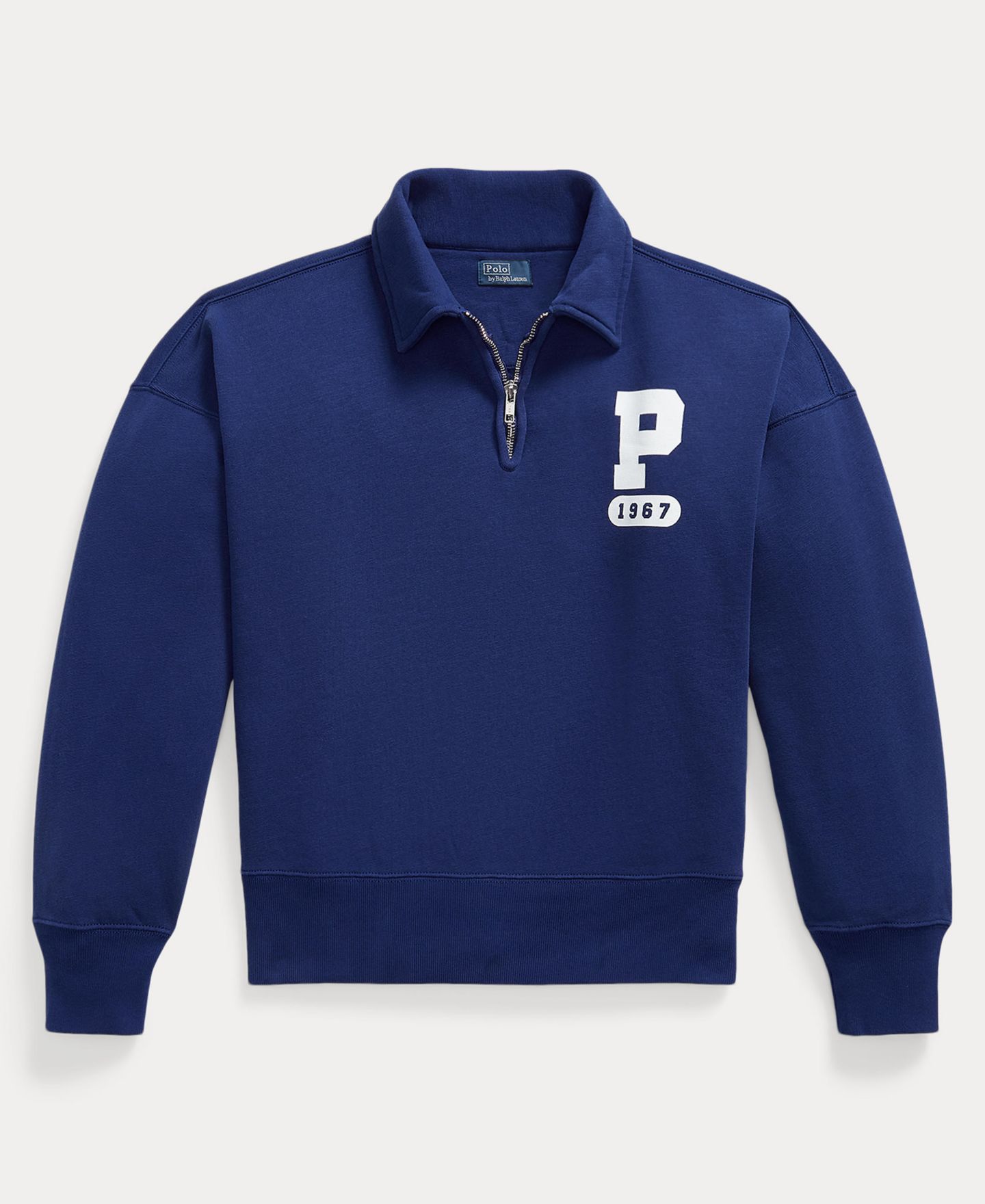 Женский свитшот Polo Ralph Lauren Varsity Quarter-Zip, цвет: Королевский синий — фото 5