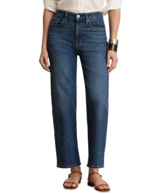 Women's High-Rise Relaxed Straight Ankle Jeans