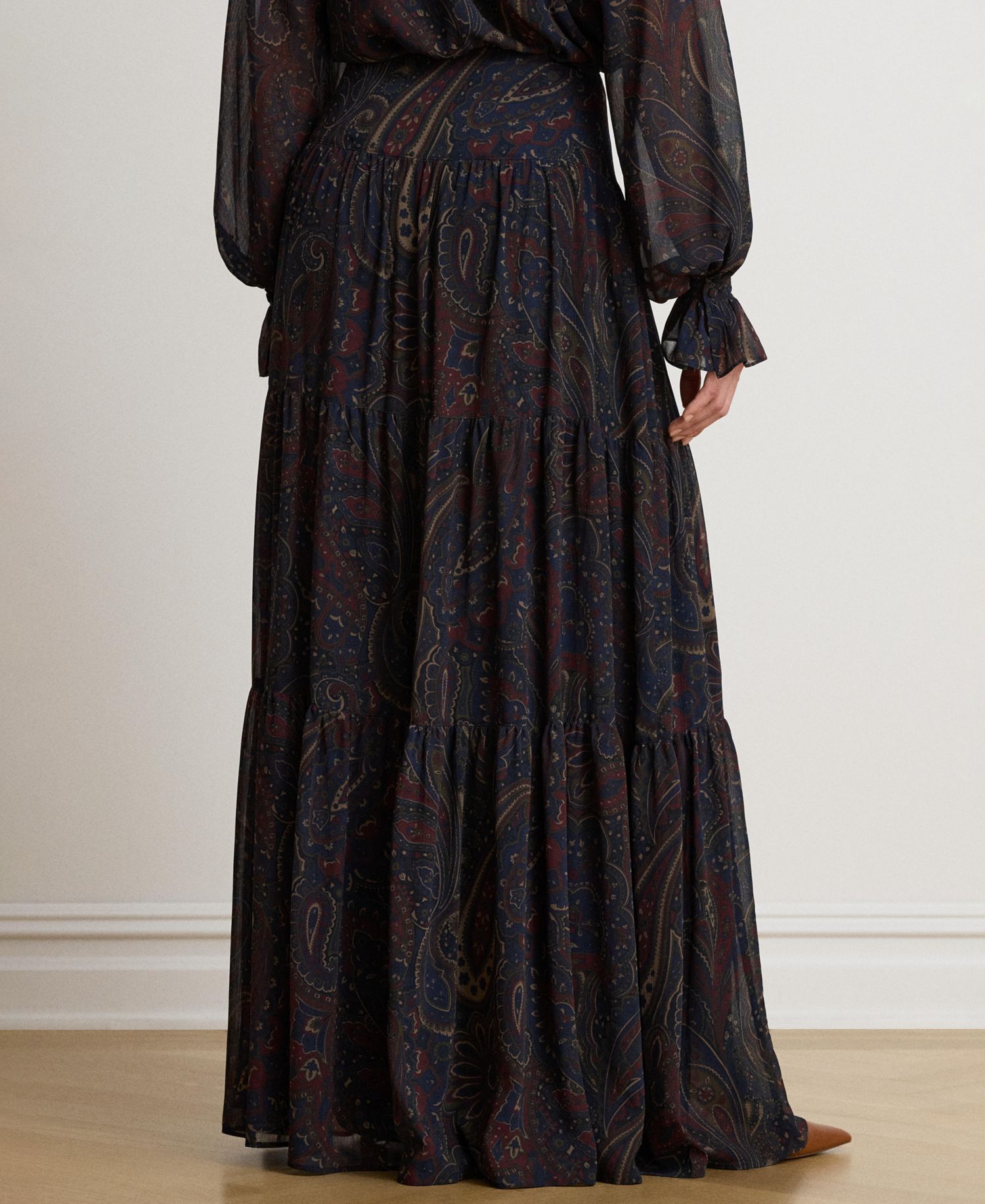 Women's High-Waisted Paisley Maxi Skirt