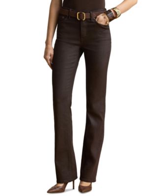 Women's High-Rise Bootcut Coated Jeans