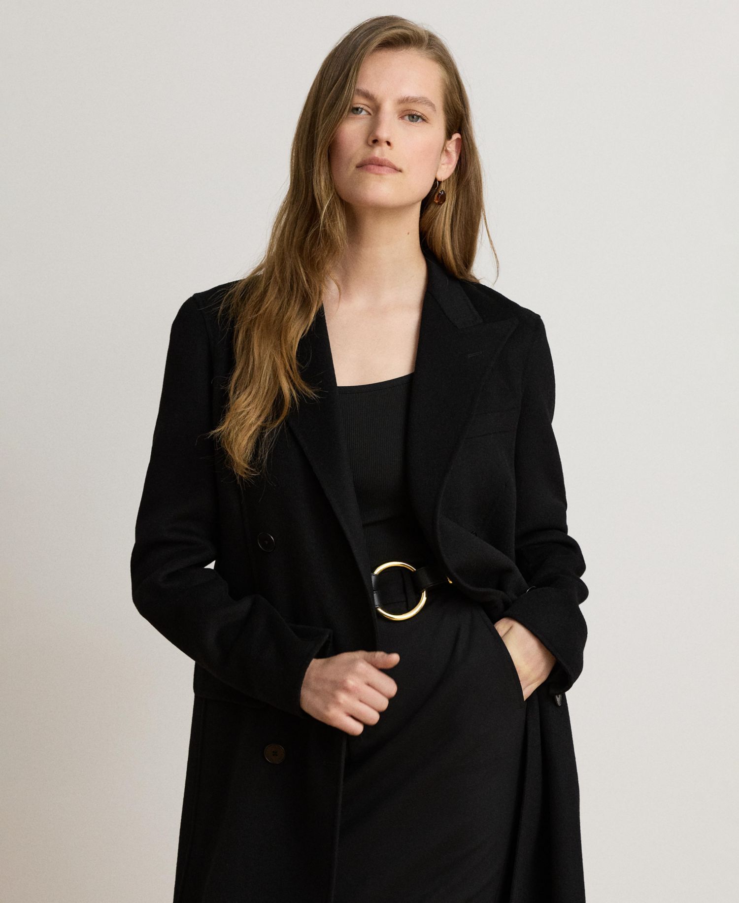 Women's Double-Breasted Wool-Blend Coat