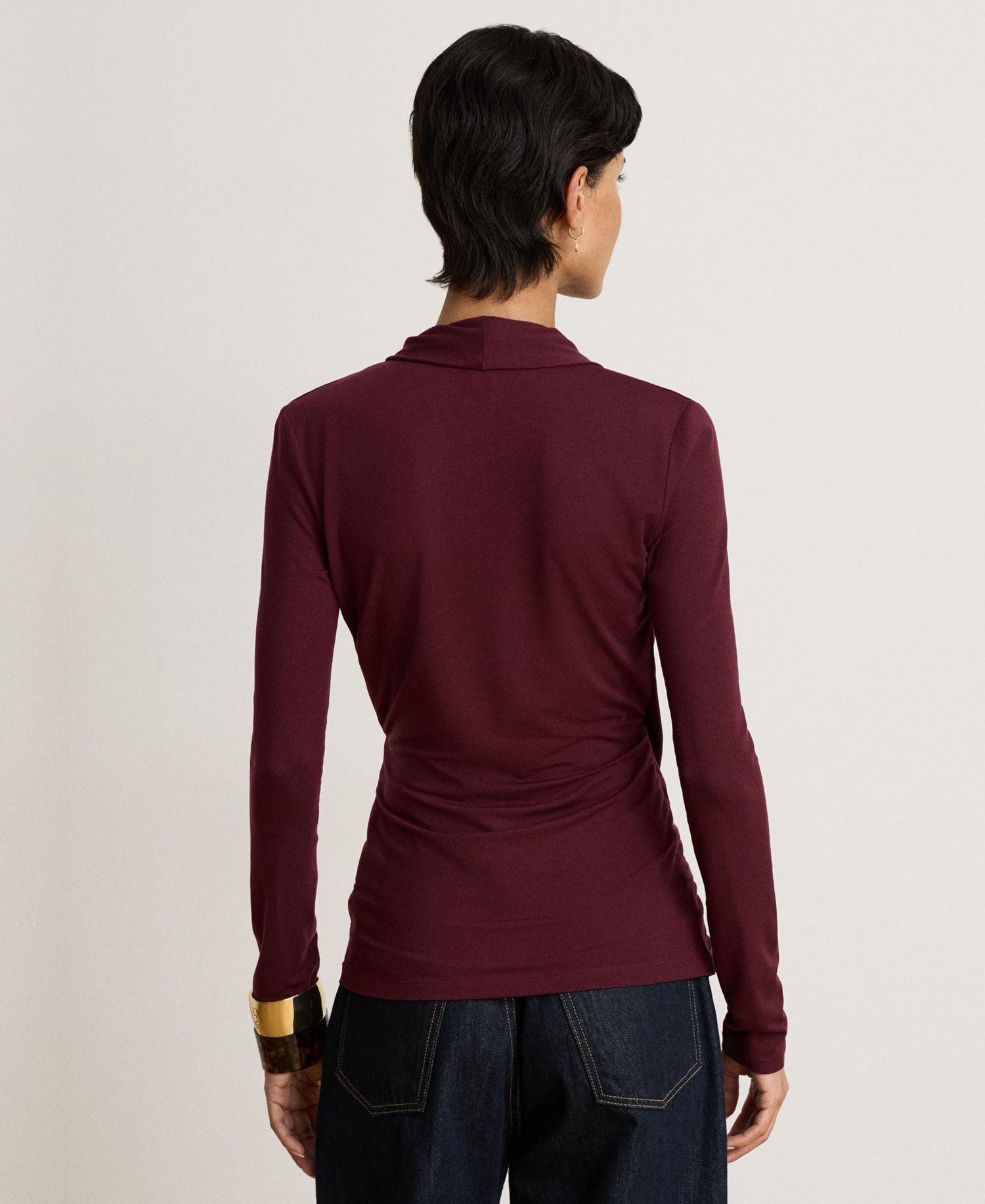 Women's Long-Sleeve Surplice Blouse