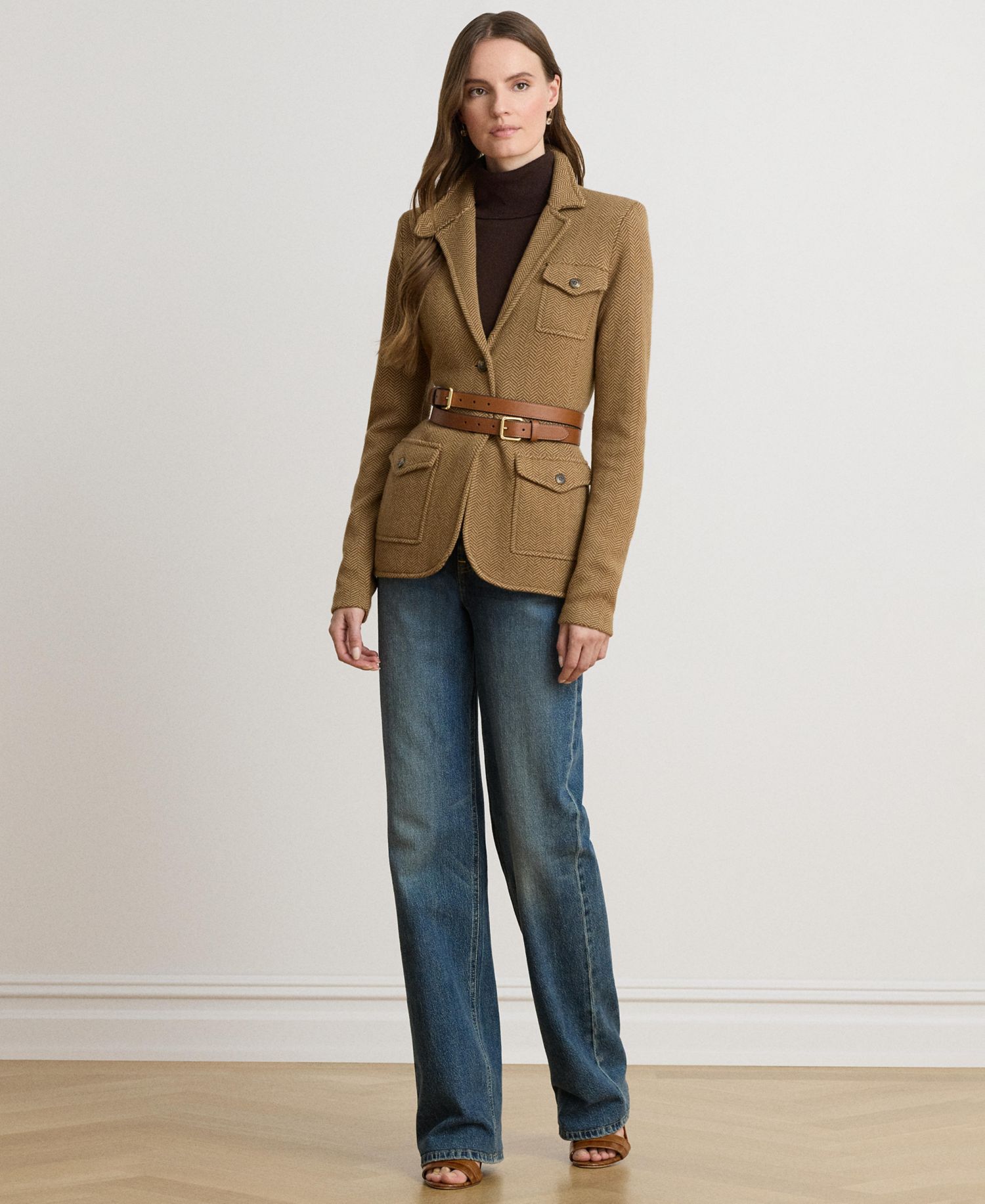 Women's Herringbone Sweater Blazer