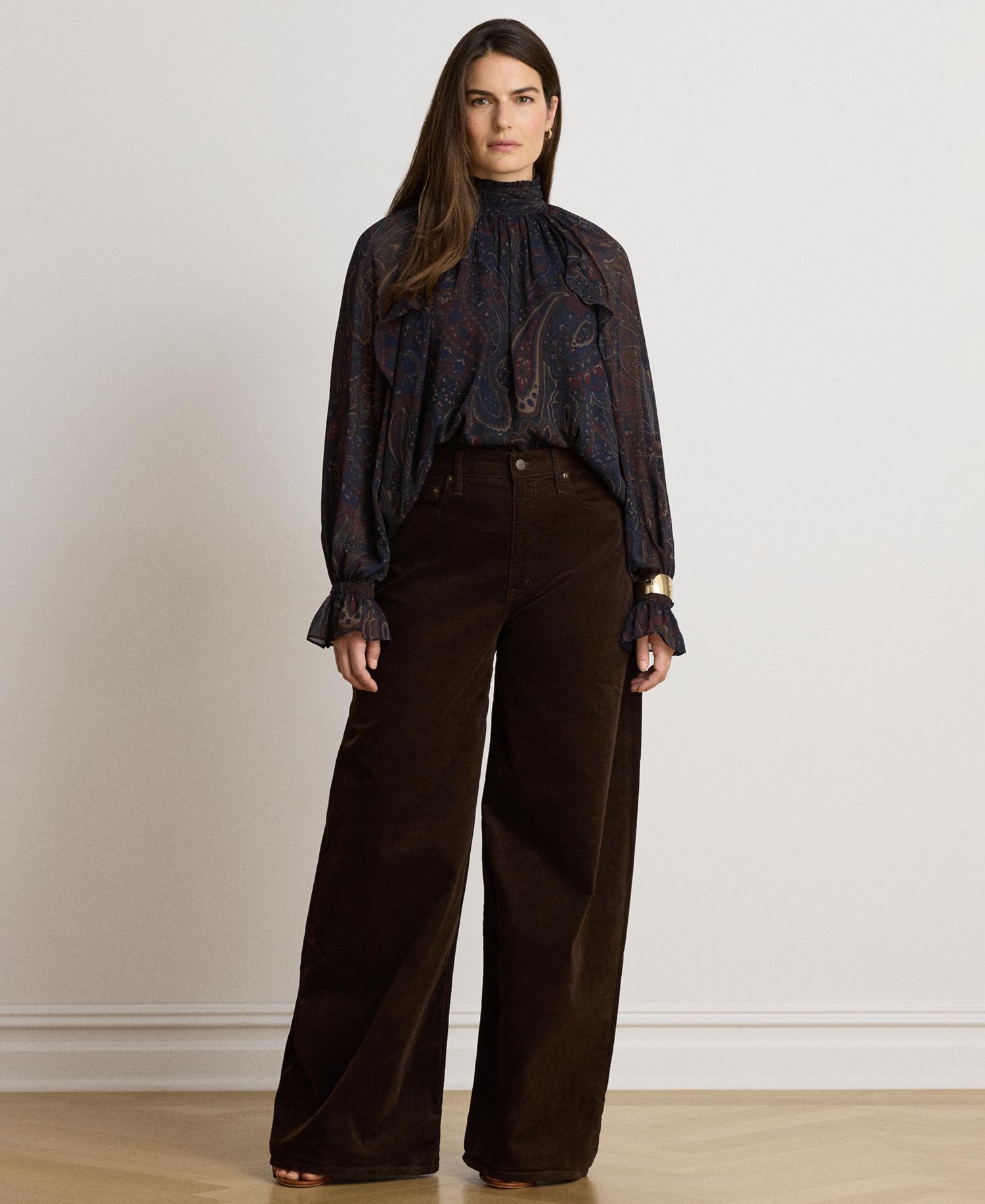Women's Corduroy High-Rise Wide-Leg Pants