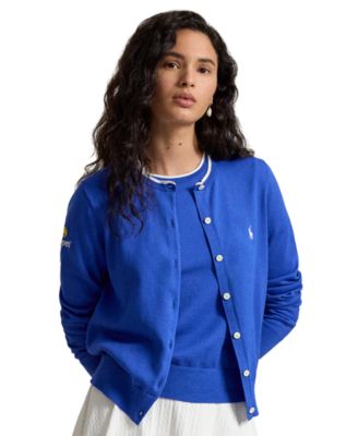 Women's US Open Crew Neck Long-Sleeve Cardigan Sweater