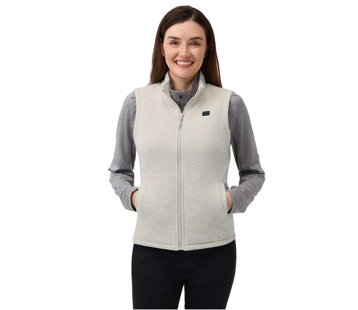 ororo Women's 4-Zone Heated Fleece Vest - White