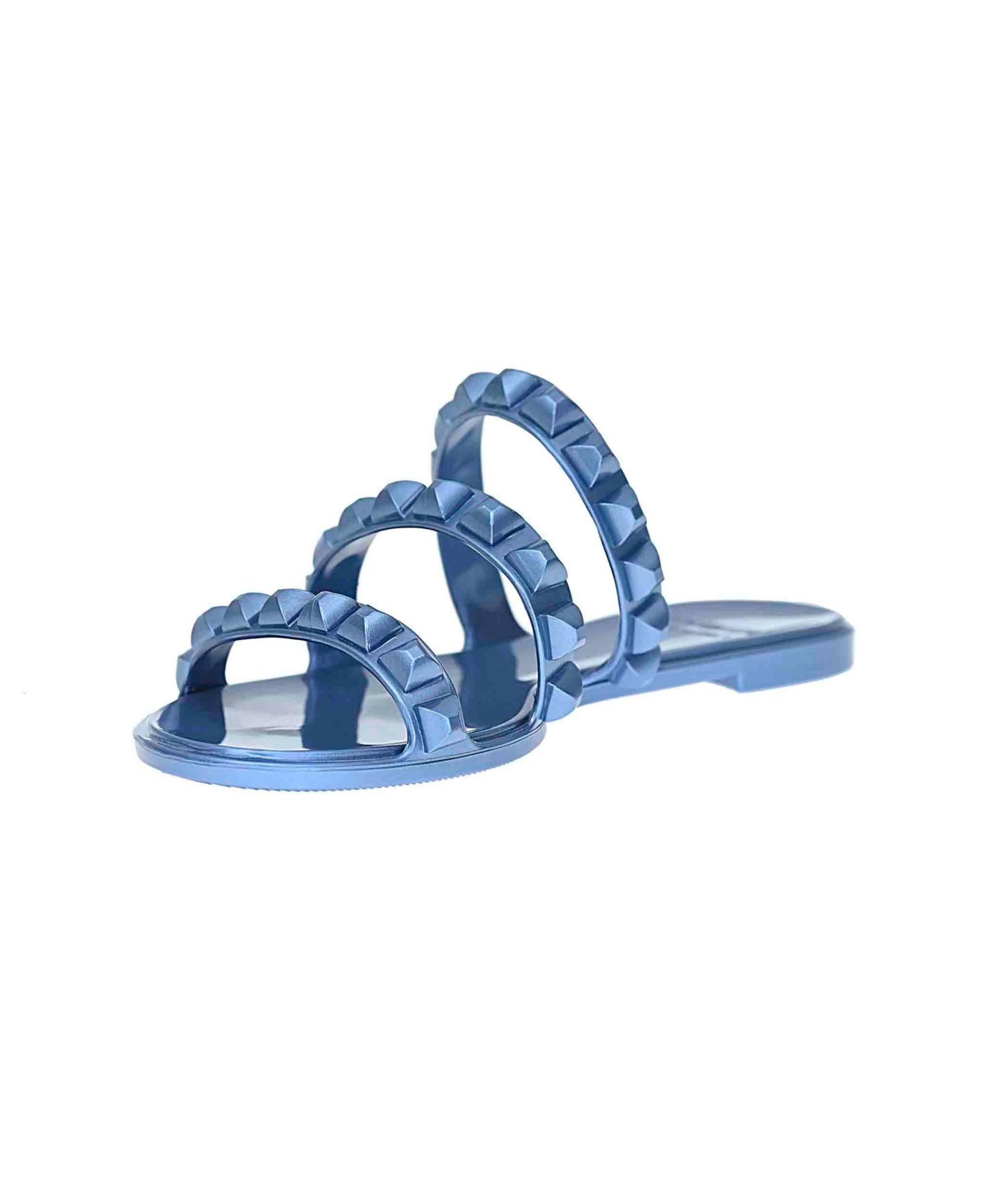 Женские сандалии CARMEN SOL Maria 3 Strap Flat Sandal, цвет: Синий металлик — фото 5